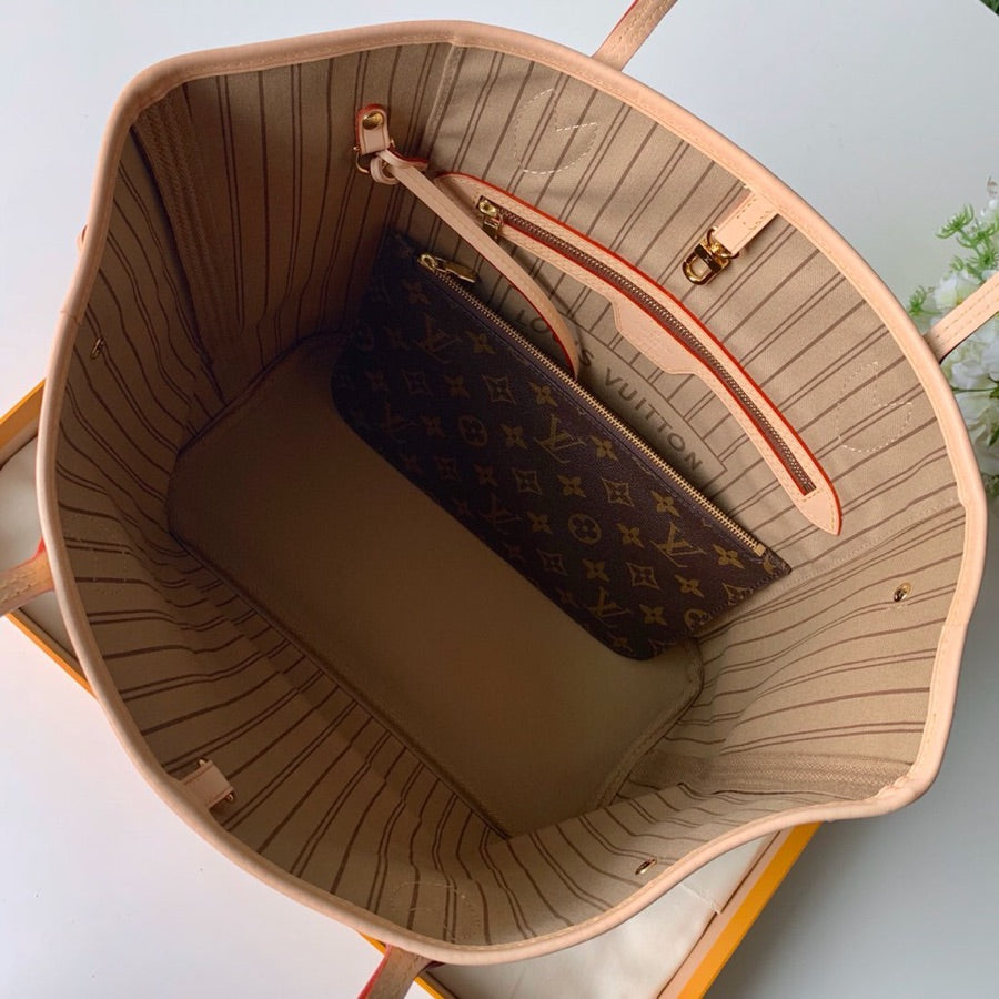 Lv Neverfull Inside Out MM Brown and Beige