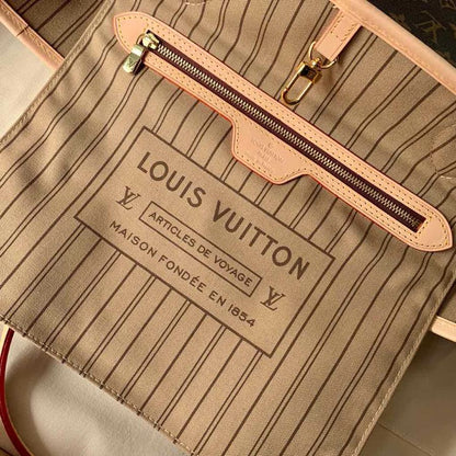 Lv Neverfull Inside Out MM Brown and Beige