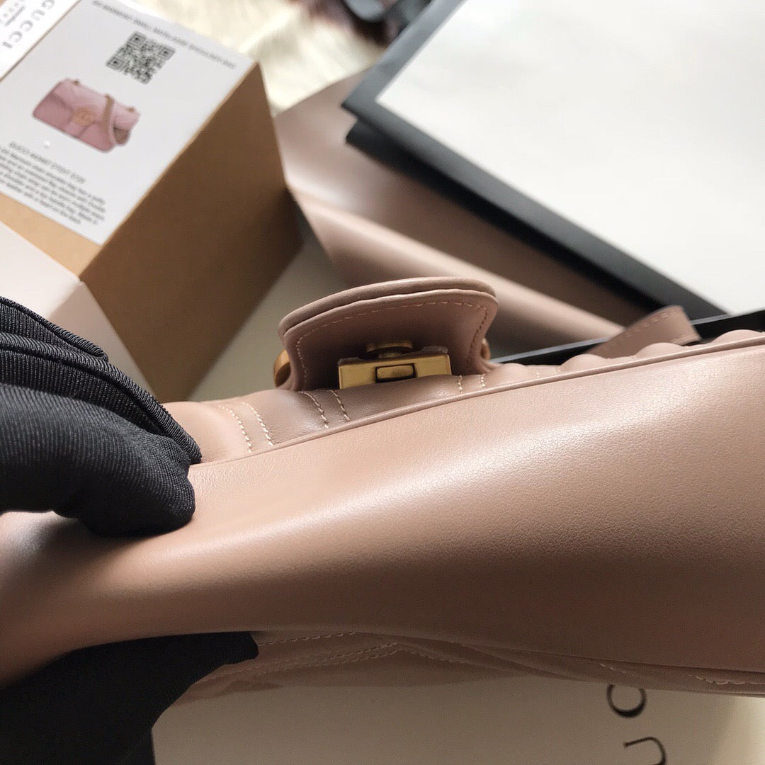 Gucci GG Marmont Small Matelasse Bag Nude